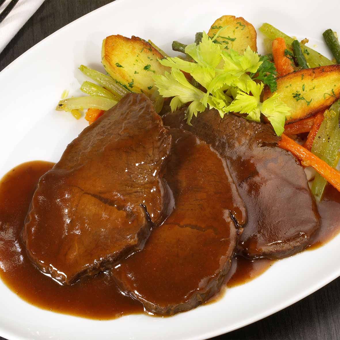 Rinderschmorbraten – Zart geschmort in Rotweinsauce (2 x 250g)