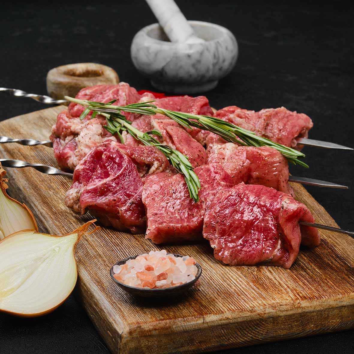 Rinderfiletspieße – Zarte Filetmedaillons auf Bambusspieß (4 x 120g)