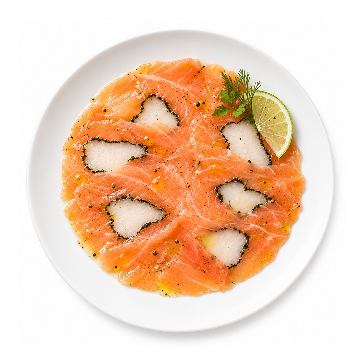 Carpaccio von Lachs & Heilbutt – edle Meereskombination (4 x 70g)