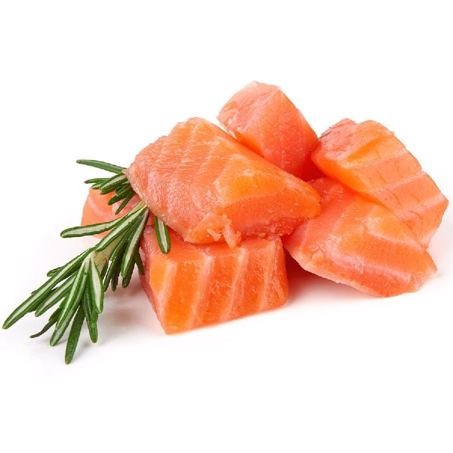 Lachswürfel – aus norwegischem Lachs, roh & tiefgekühlt, 1 kg