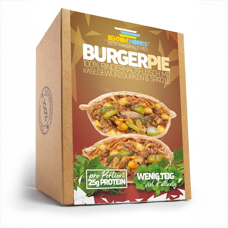Benton and Horris – Burger Pie  Gefüllte Dinkelmehl-Teigtasche ca. 220 g   2