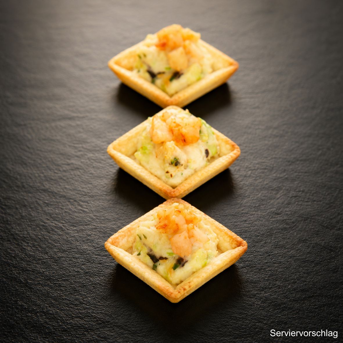 Quiche Petit mit Garnele, Wirsing und Trüffelnote 6 x 25  2