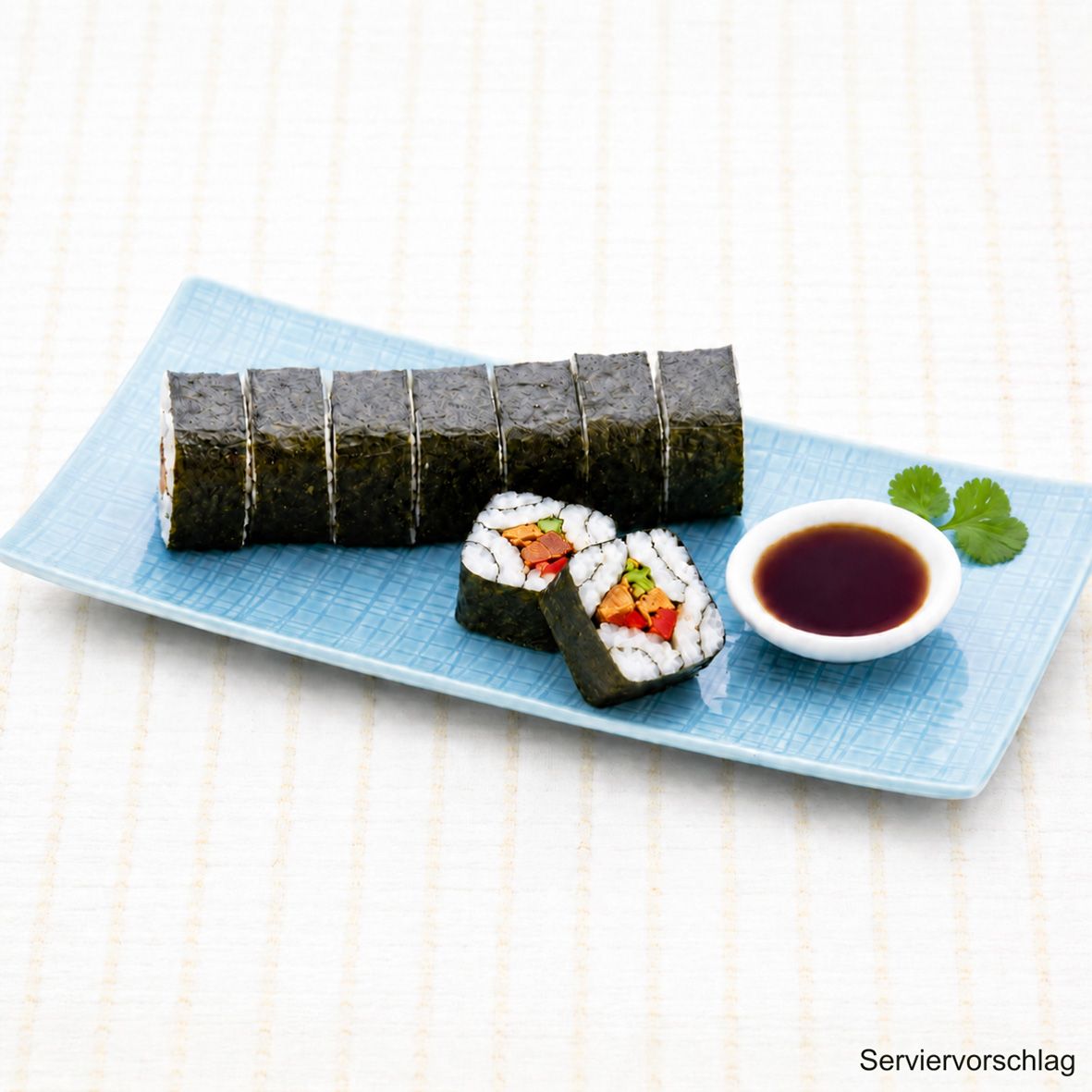 Sushi Maki Squares mit Teriyaki-Lachs und Spargel 2 x 190 g Rollen 2