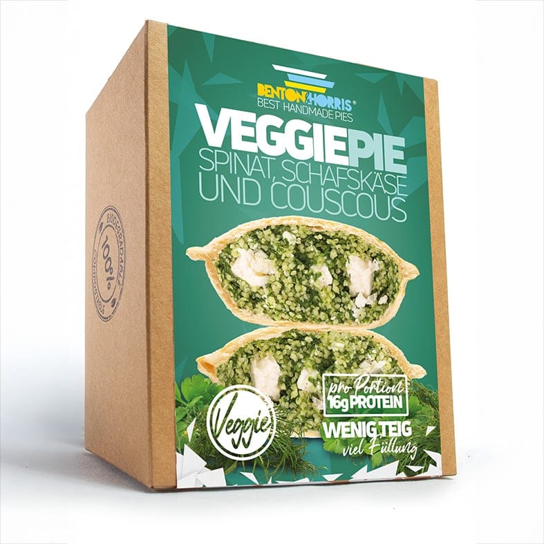 Benton and Horris – Veggie Pie Gefüllte Dinkelmehl Teigtasche ca. 220 g   2