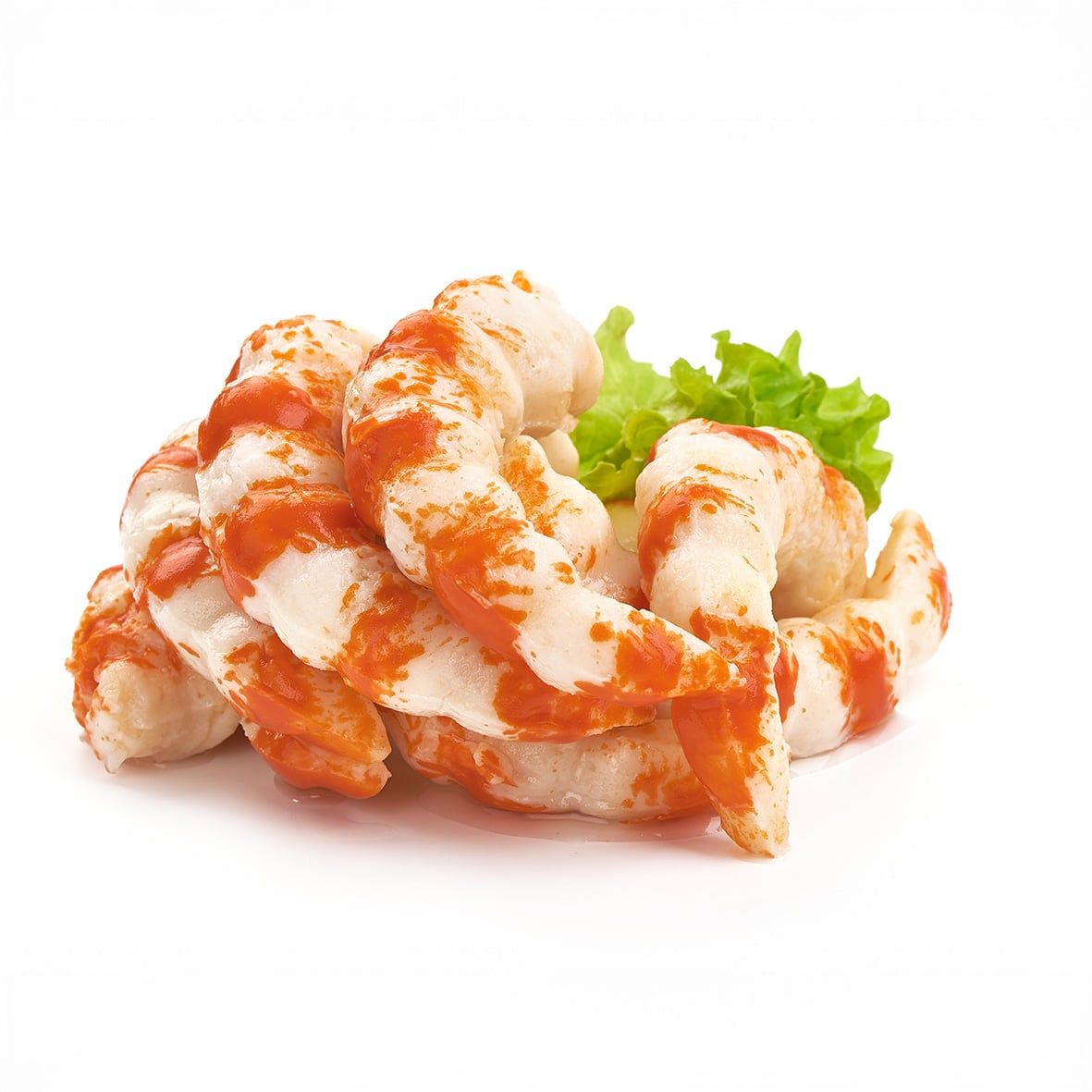 Surimi Garnelen, orange, proteinreich, 40 Stück (1kg)