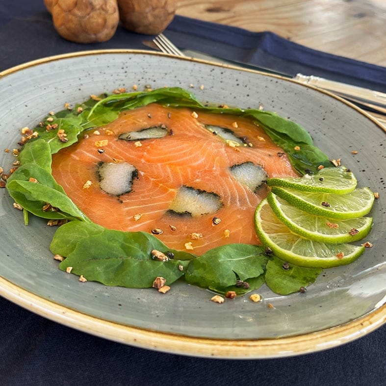 Carpaccio von Lachs & Heilbutt – edle Meereskombination (4 x 70g)