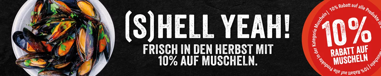 Muscheln entdecken: 10 % Rabatt auf Muscheln bis 12. Oktober 2026