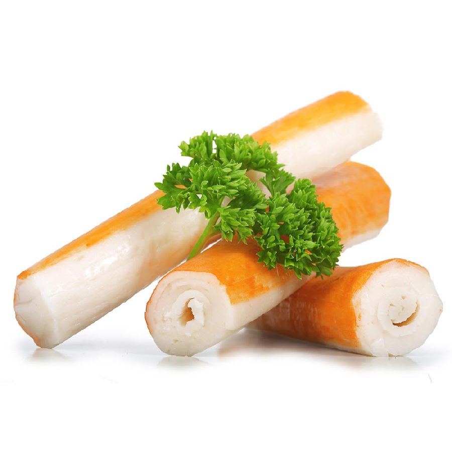 Surimi Sticks, orange Paprika  (engl. Fish-Crabmeat), proteinreich 1x250g