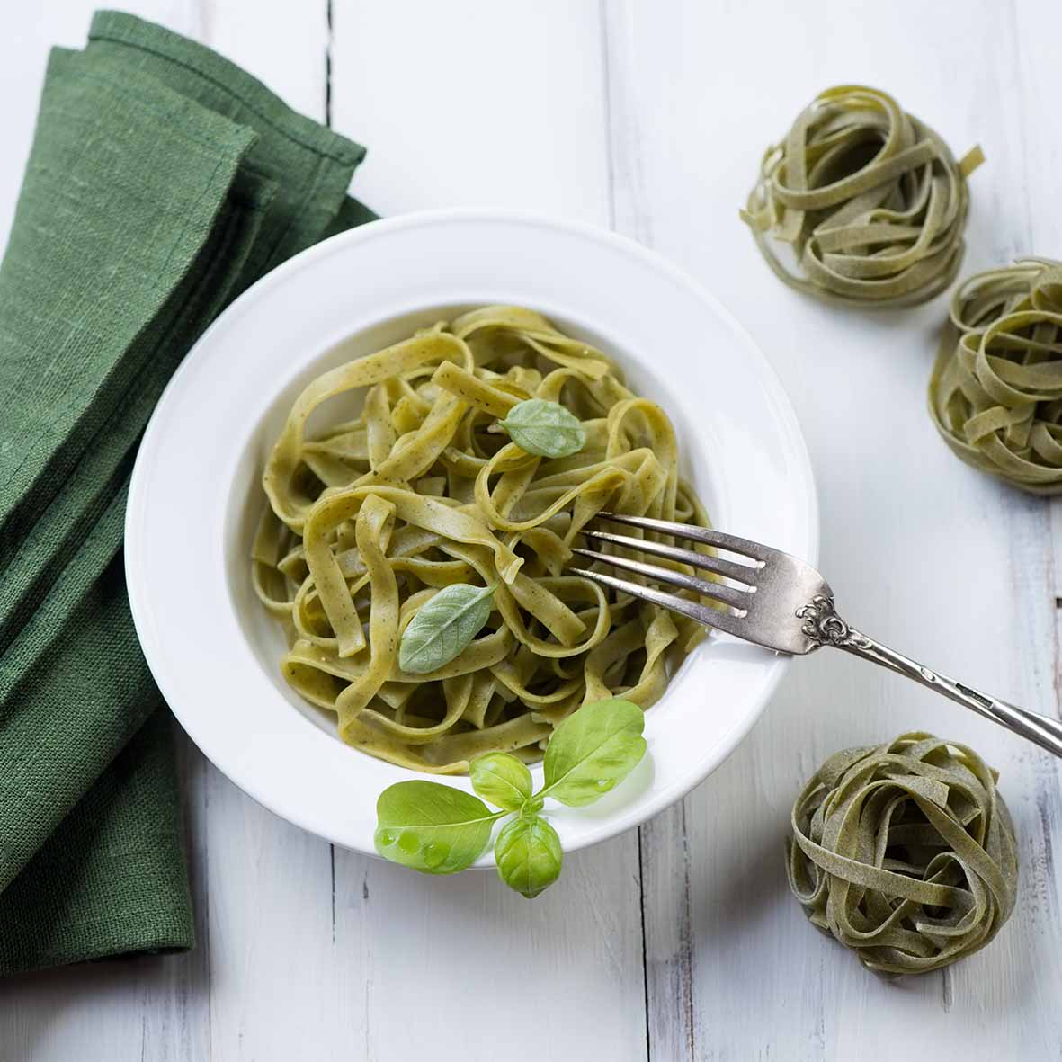 Tagliarini grün – feine Bandnudeln mit Spinat und Ei (2 x 200g)