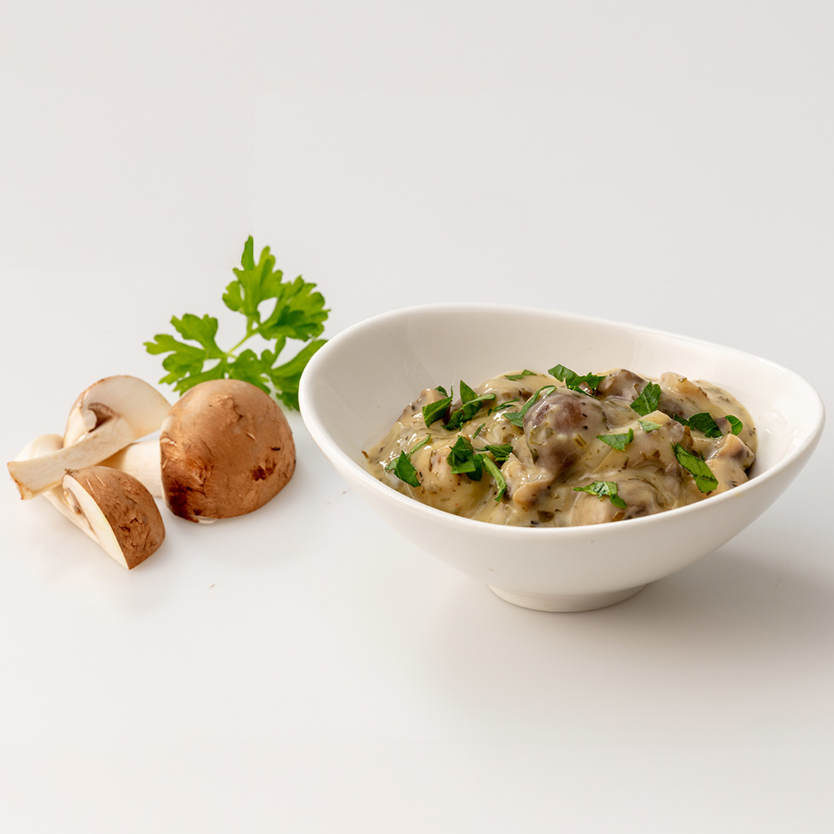 Pilze in Kräutersauce – Zarte Pilze mit feiner Kräuternote (4 x 150g)