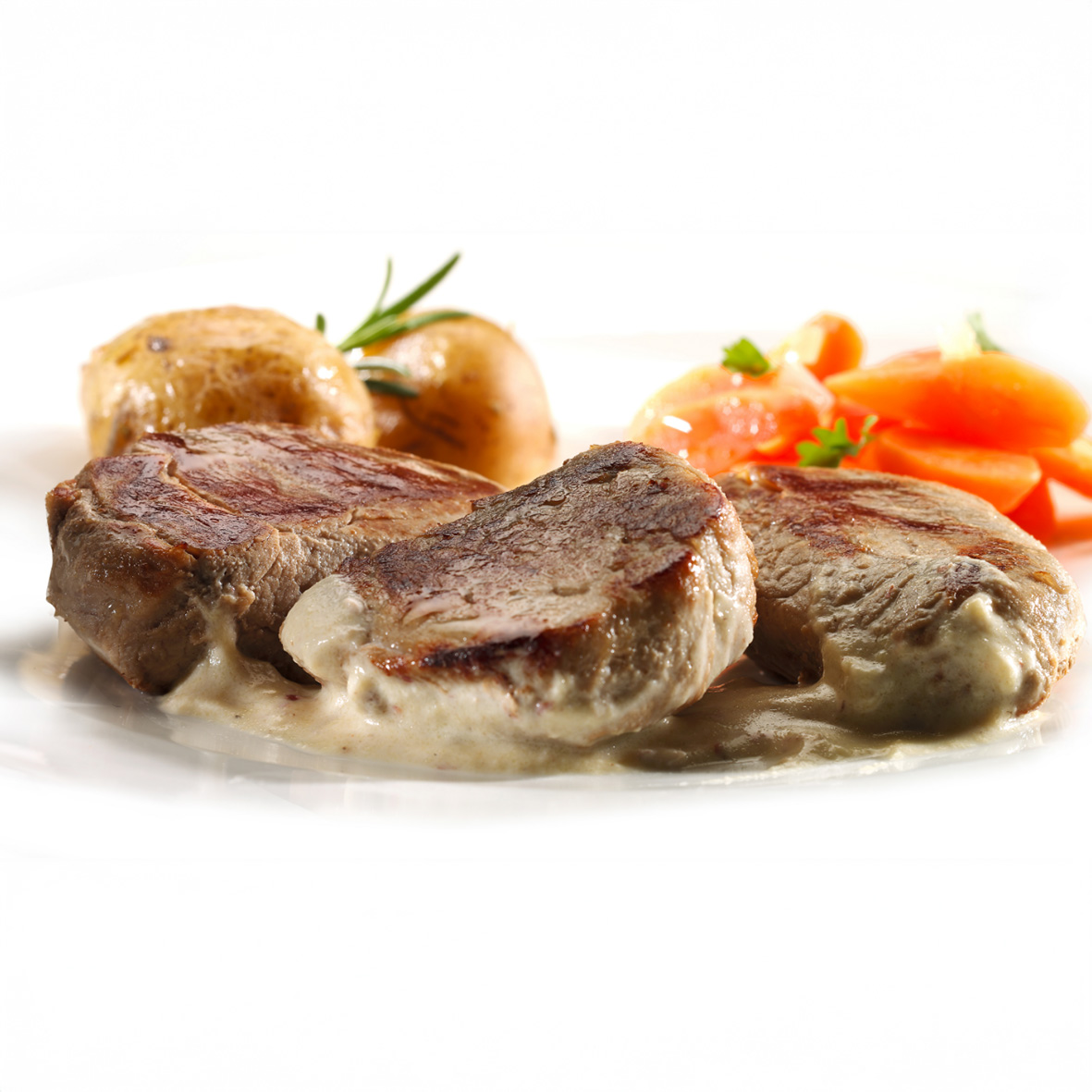 Schweinemedaillons in Orangen-Pfefferschmand – fruchtig & würzig verfeinert (2 x 250g)