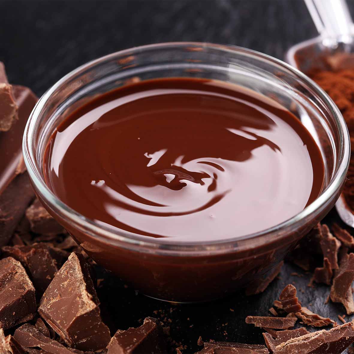 Schokoladensauce aus Vollmilch- & Bitterkuvertüre | Dessert-Highlight Schokoladensauce aus Vollmilch- & Bitterkuvertüre | Dessert-Highlight