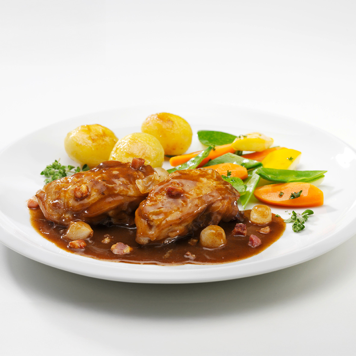 Coq au vin – Hähnchenklassiker in Rotwein geschmort (2 x 250g)