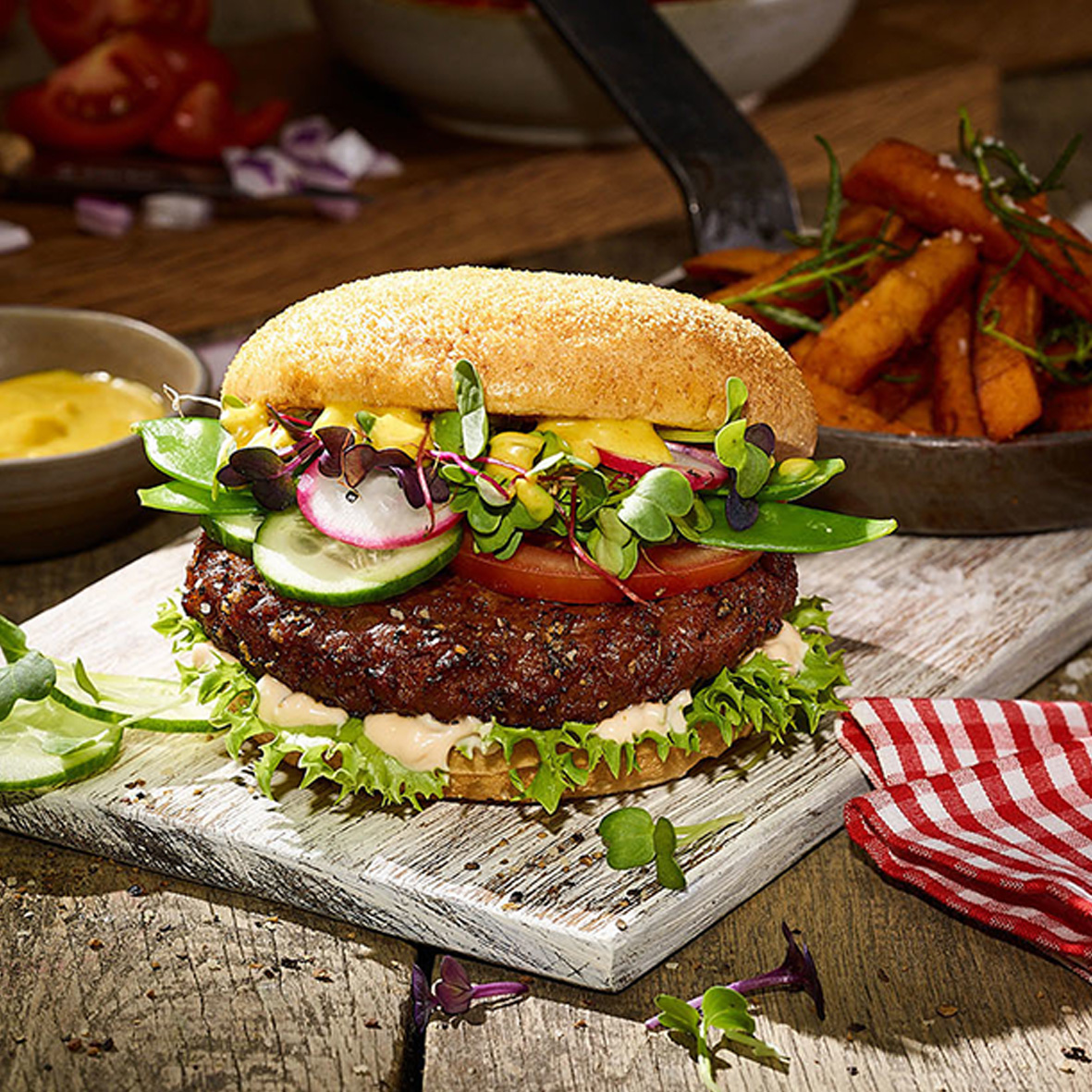 Veganes Burger Patty – saftiger Genuss aus Ackerbohnenprotein (2 x 125g)