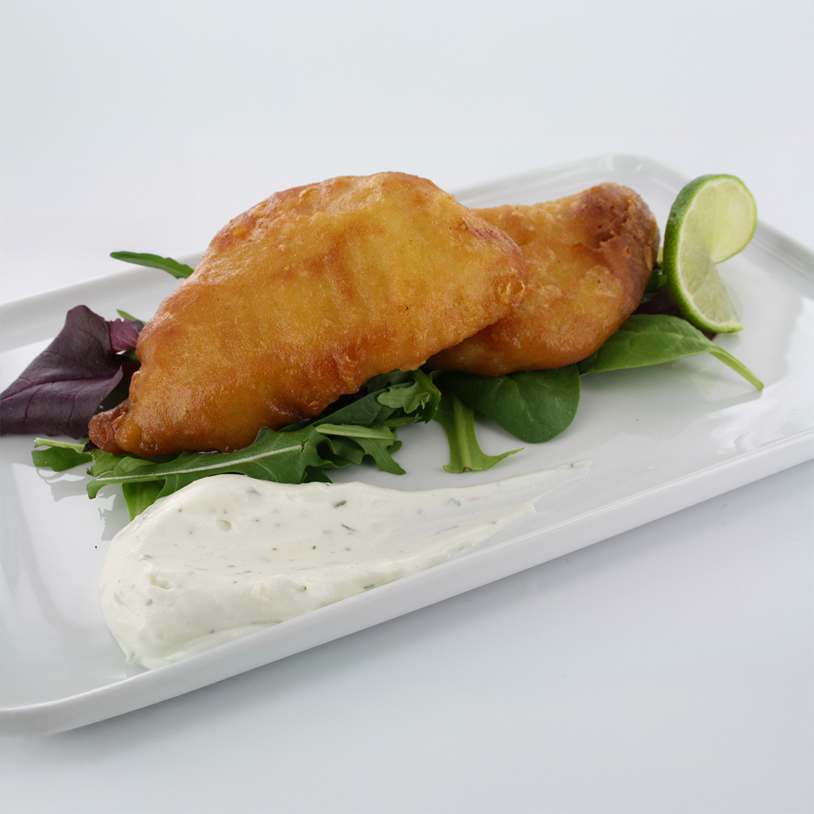 Knuspriger Backfisch vom Goldbarsch im Bierteig (2 x 100g)