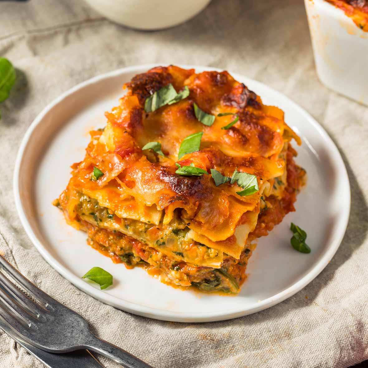 Gemüselasagne Mediterran – feine Lasagne mit Auberginen, Zucchini & Paprika (1 x 350g)