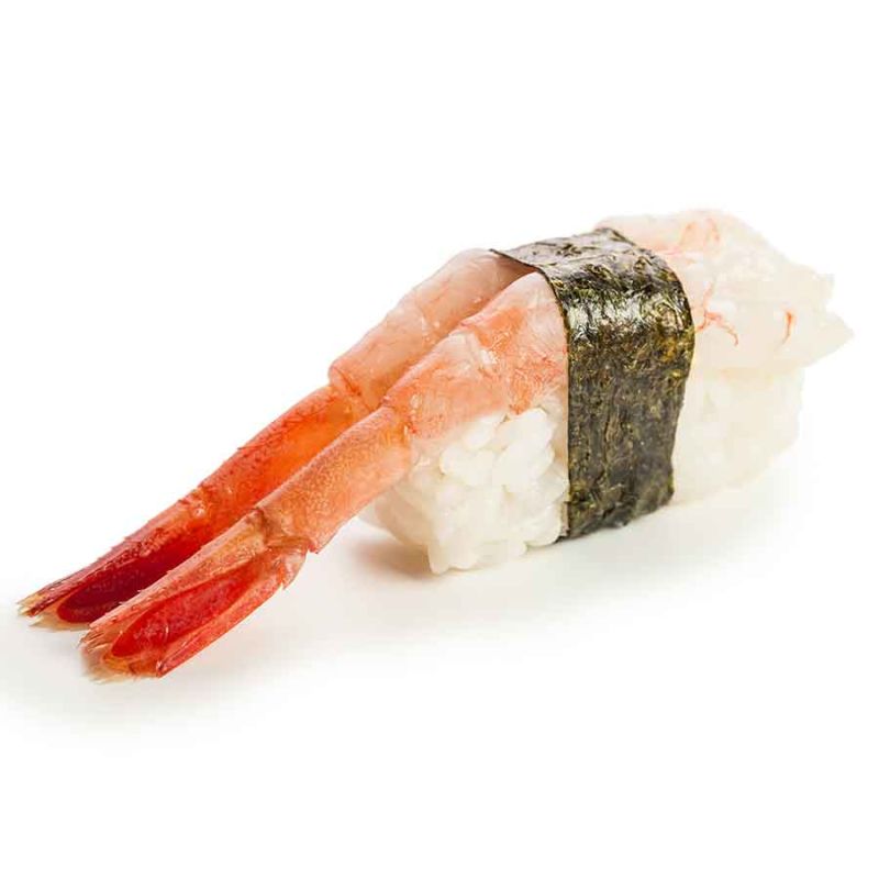 Ama Ebi Sushi für Nigiri Ama Ebi - Kaltwasser Garnelen, roh, geschält, mit Schwanzsegment, 30 Stk.