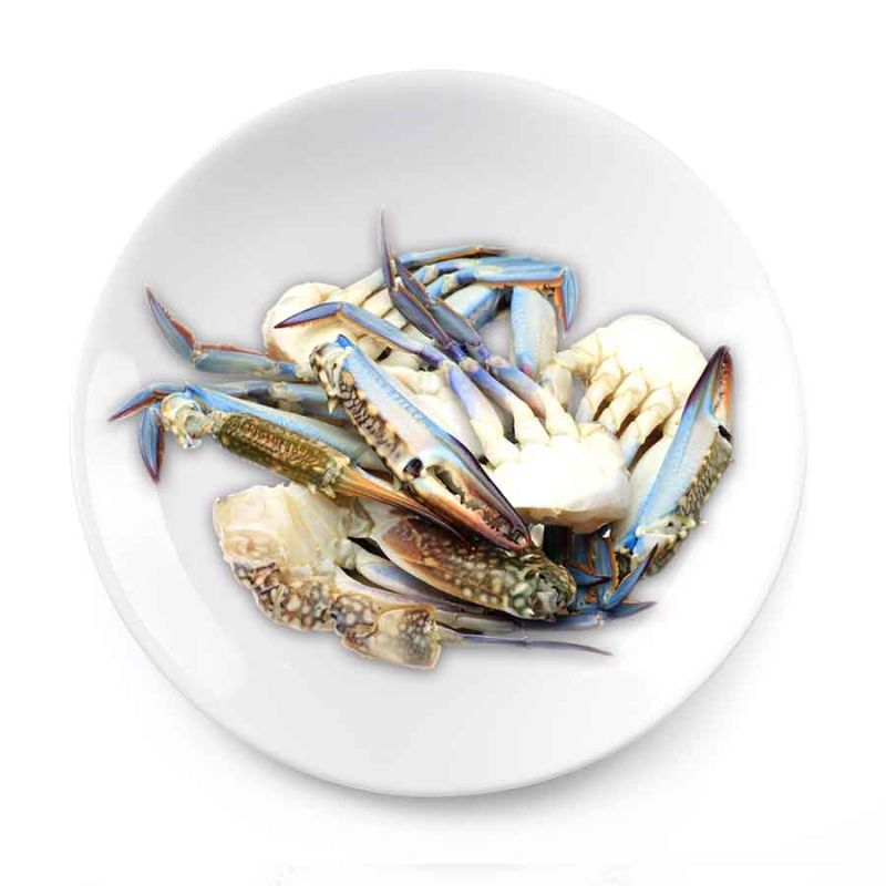 Japanische Gazami Schwimm-Krabbe / Blaue Schwimmkrabbe roh, geschnitten 1kg