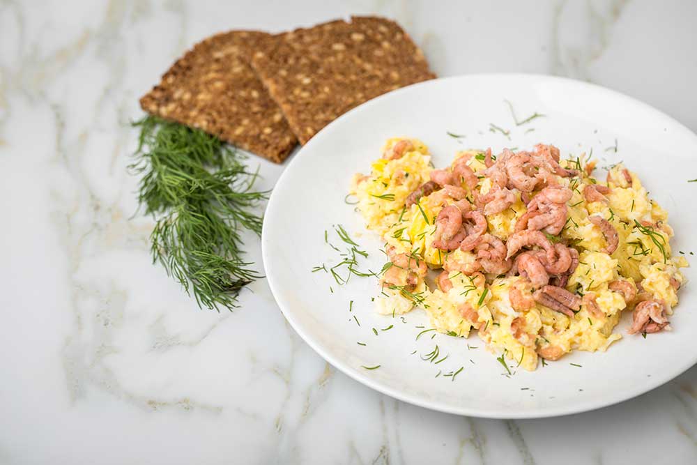 Nordseekrabben mit Rührei Rezept